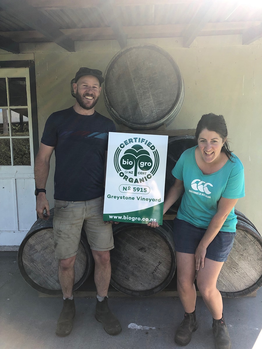 Winemaking team celebrating Organic certification